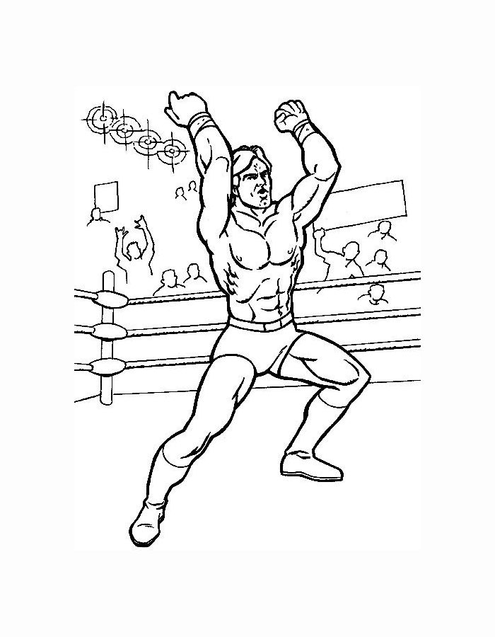 Wrestlers Black And White Pdf Coloring Page