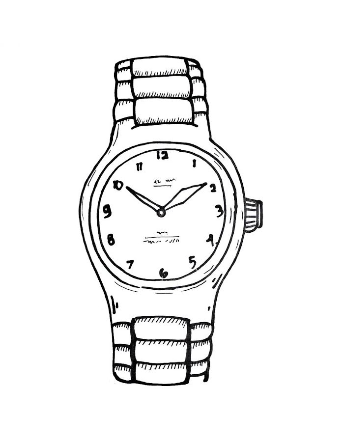 Wrist Watch Coloring Page