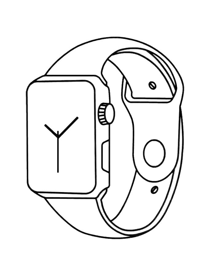 Wristwatch Drawing Coloring Page