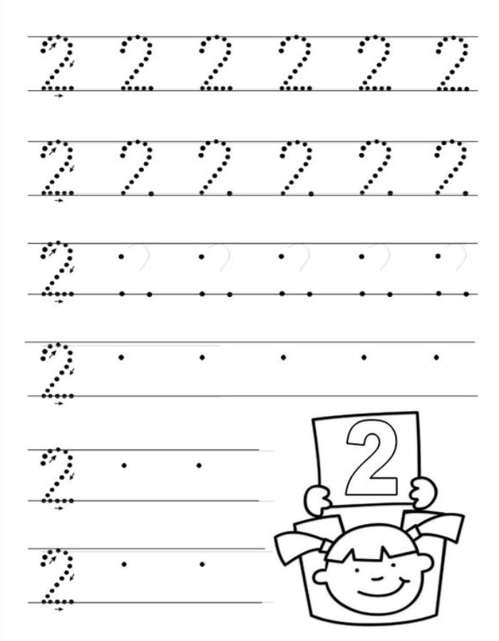 Writing Practice Number 2 Coloring Page