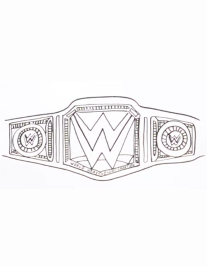 Wwe Belt Drawing Coloring Page