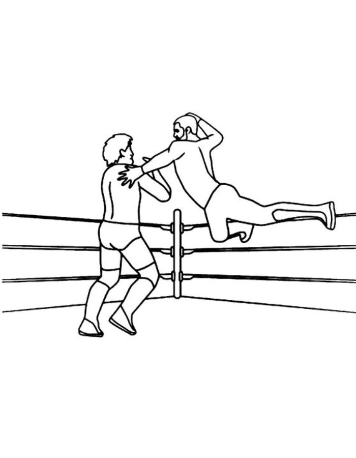 Wwe Wrestlers Fight Coloring Page