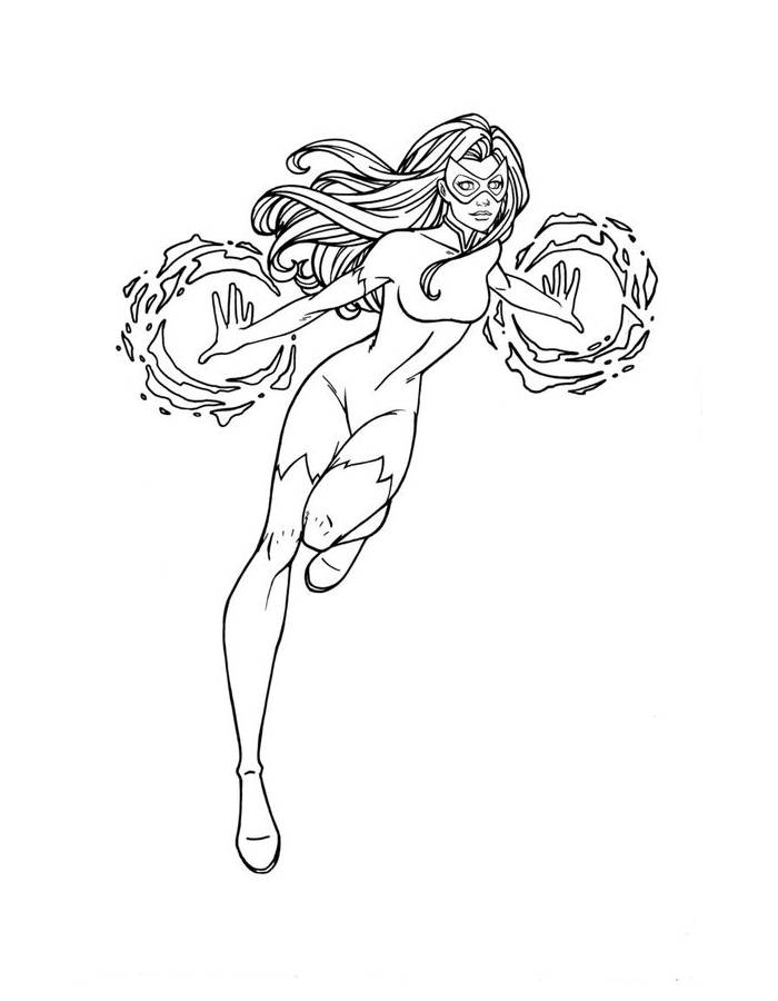 X-men Characters Female Coloring Page