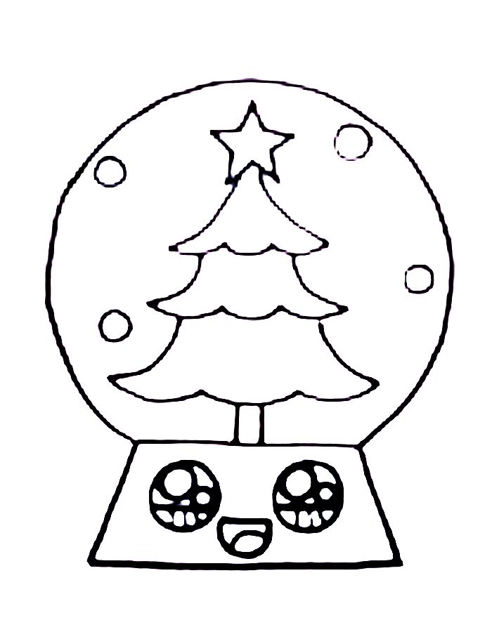 Xmas Snow Globes Coloring Page