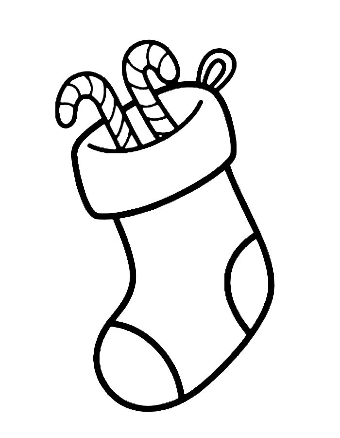 Xmas Stocking Coloring Page