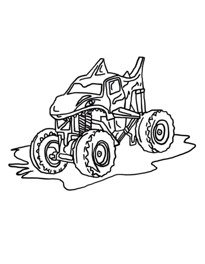 Xshark Monster Truck For Kids And Toddlers Coloring Page