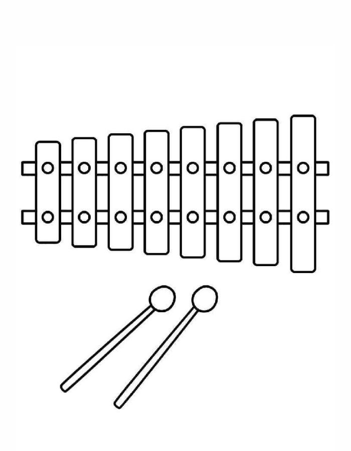 Xylophone Musical Instrument Coloring Page