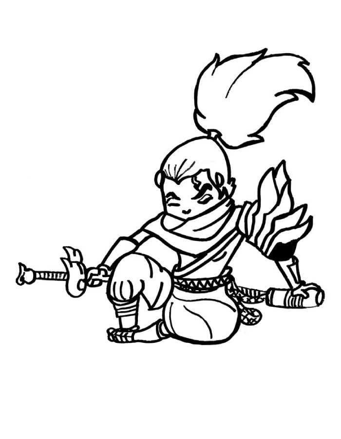 Yasuo From League Of Legends Coloring Page