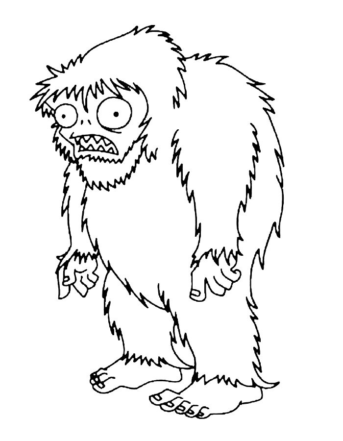 Yeti Zombie From Plants Vs Zombies 2 Coloring Page