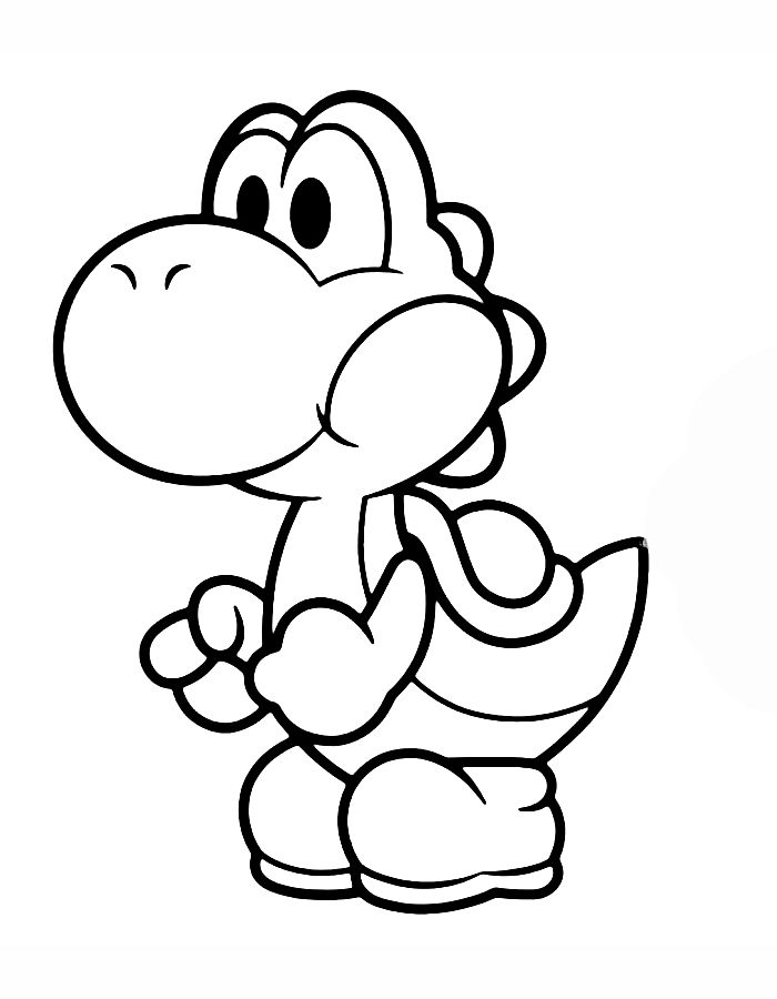 yoshi mario bros coloring page