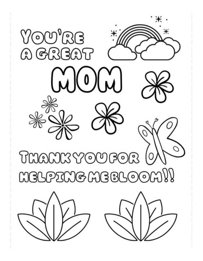 You Are Great Mom Coloring Page