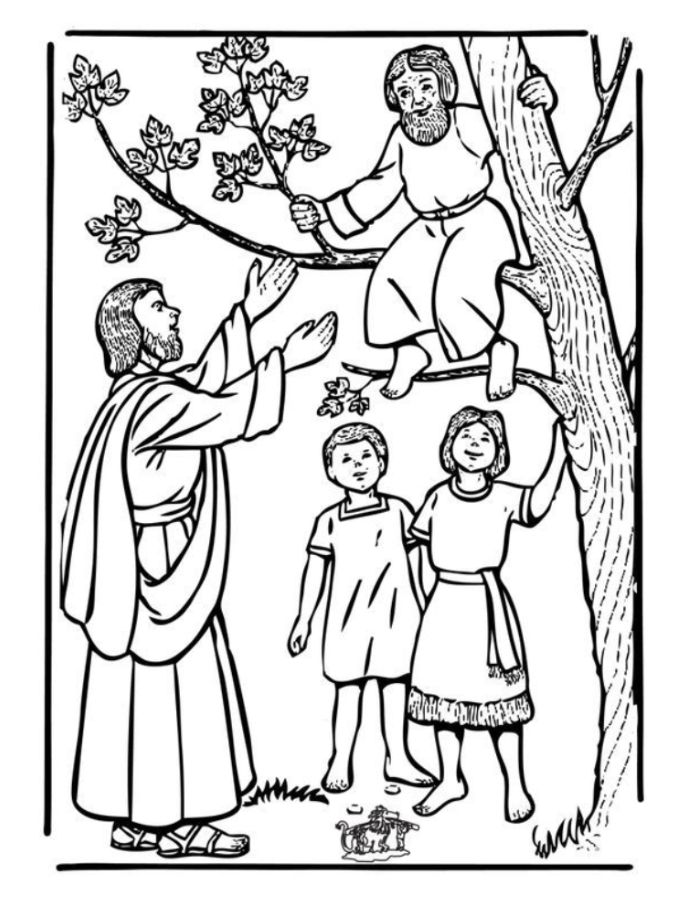 Zacchaeus Bible Story Coloring Page