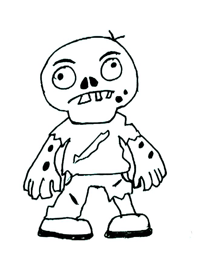 Zombie Drawing For Kids Coloring Page