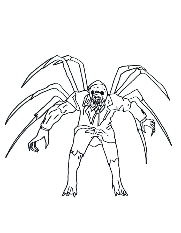 Zombie Drillman Coloring Page