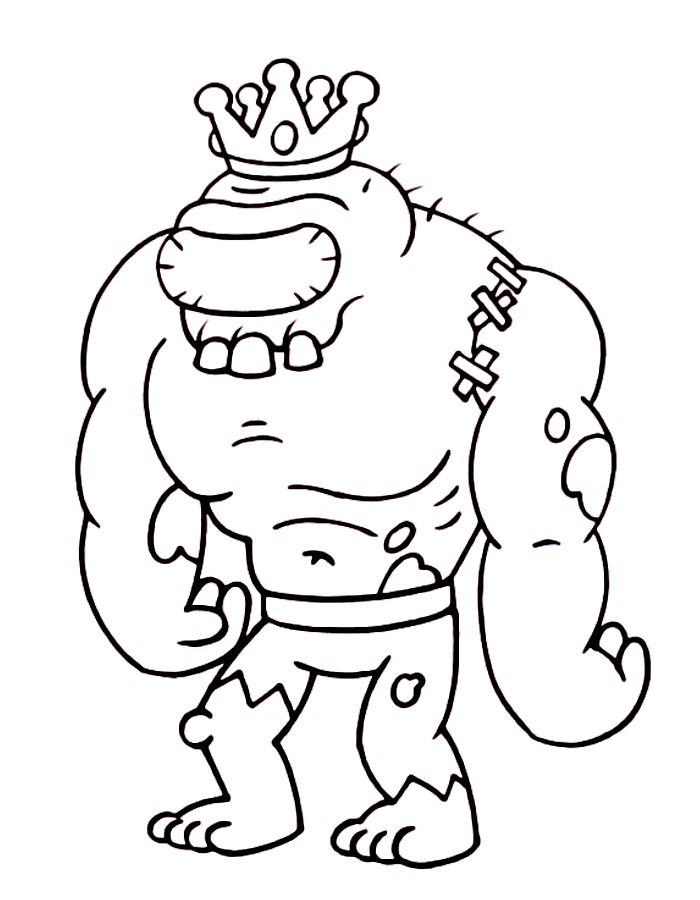 Zombie King Coloring Page