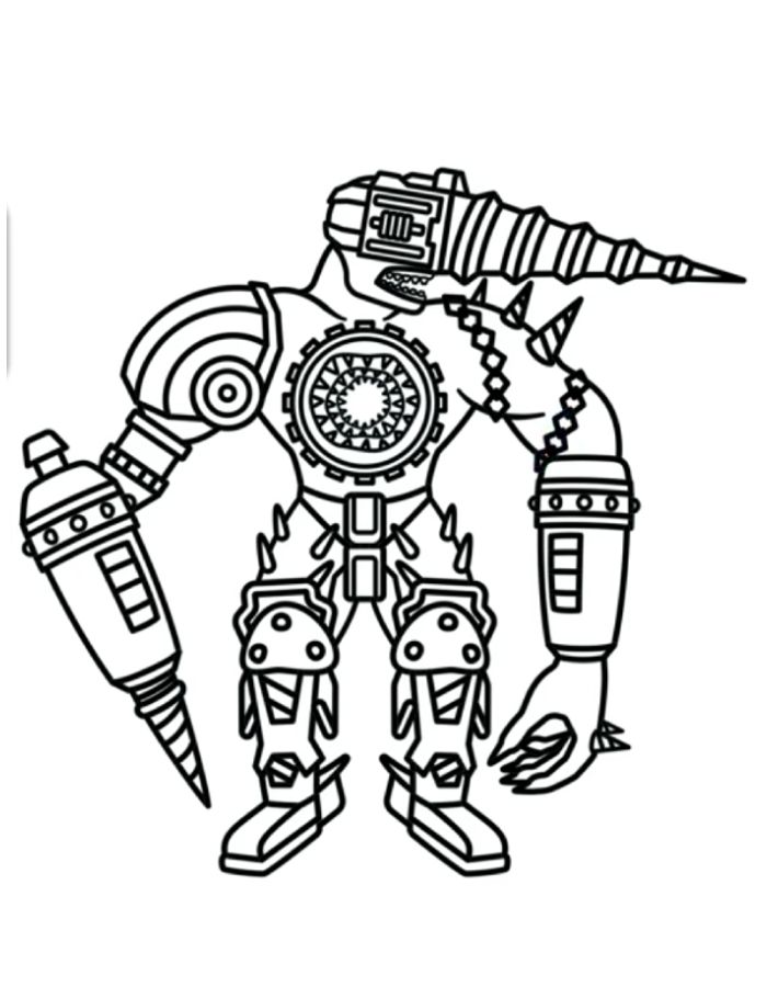 Zombie Titan Drillman Coloring Page