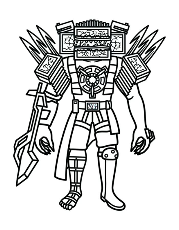 Zombie Titan Tv Man Coloring Page